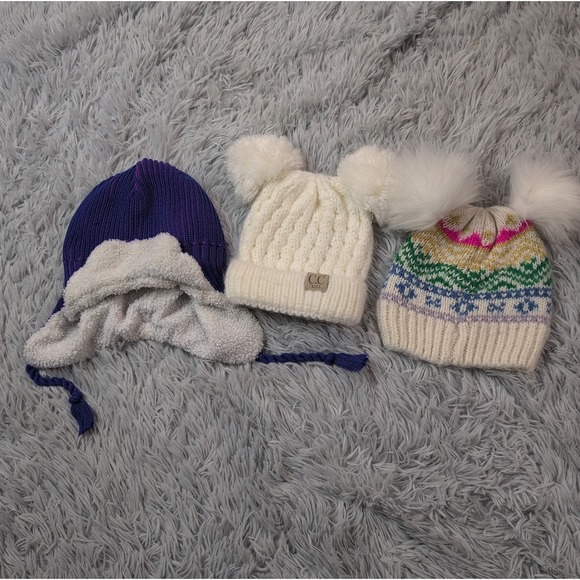 Baby Gap Other - Lot Of 3 C.C Kids Baby Gap 6-12 Months Hats Stocking Winter Wear